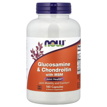 Глюкозамин NOW FOODS GLUCOSAMINE & CHONDROITIN WITH MSM, 180 капсул